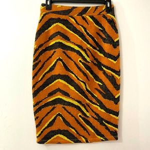Free People Knit Tiger Stripe MIDI Skirt S Small 2-4